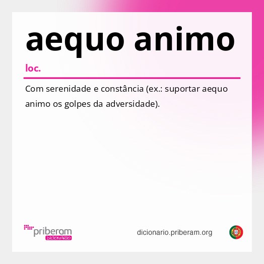 Significado de aequo animo
